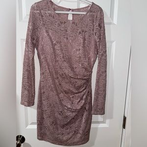 Long sleeve, pink dress